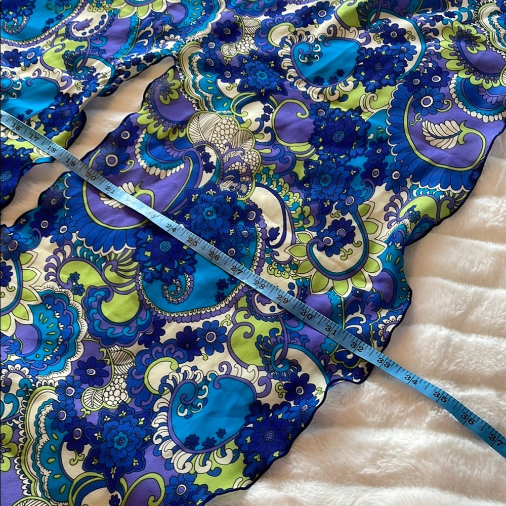 Blue Asymmetrical Vintage multi-way Scarf Cape - Picture 9 of 12